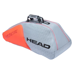 Brand new 👏 Coupon 👏 Head Radical 9R Supercombi Racket Bag Light Grey Orange 🔥 😀