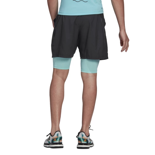Best Sale โญ Cheap ๐ Adidas Men's Paris 2 In 1 Shorts Carbon Pulse Aqua ๐ฅฐ โ๏ธ - Image 3