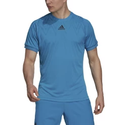 Outlet ✨ New 😉 Adidas Men's Freelift Primeblue Tee Sonic Aqua ❤️ 🧨