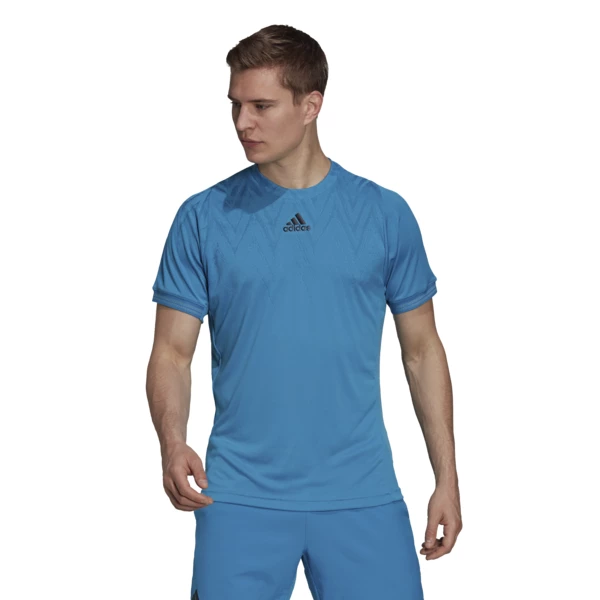 Outlet β¨ New π Adidas Men's Freelift Primeblue Tee Sonic Aqua β€οΈ 𧨠- Image 2