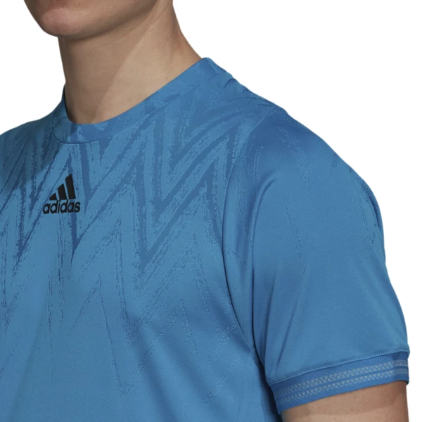 Outlet β¨ New π Adidas Men's Freelift Primeblue Tee Sonic Aqua β€οΈ 𧨠- Image 4