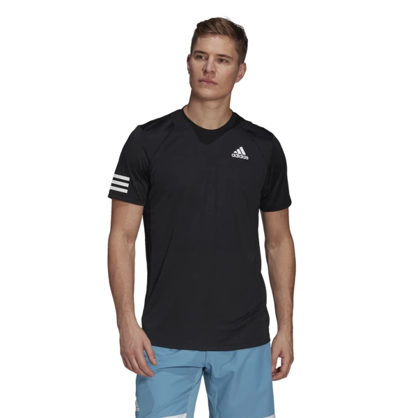 Promo π Coupon 𧨠Adidas Men's Club 3 Stripe Tee Black π π - Image 2