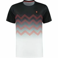 Wholesale 👏 Discount 👏 K-Swiss Men's Hypercourt Print Crew Tee 2 Jet Black White 👏 ✔️