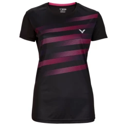 Best Sale 🌟 Buy ⌛ Victor Women's T-04101 C T-Shirt Black Pink 🎉 🔥