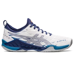 Deals 😀 Discount ⭐ Asics Men's Blast FF 3 Indoor Court 👞 👞 Shoes White Deep Ocean 😀 👏