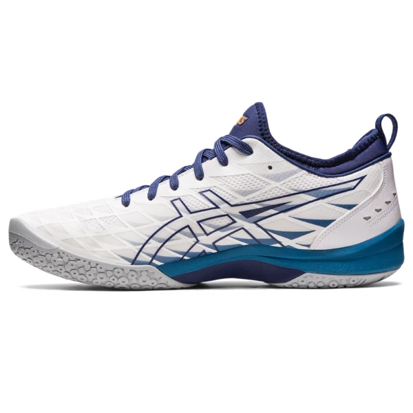 Deals π Discount β Asics Men's Blast FF 3 Indoor Court π π Shoes White Deep Ocean π π - Image 2