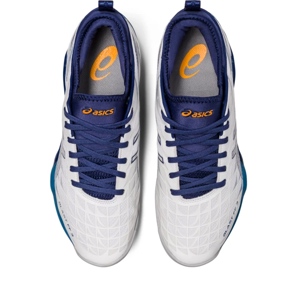 Deals π Discount β Asics Men's Blast FF 3 Indoor Court π π Shoes White Deep Ocean π π - Image 3