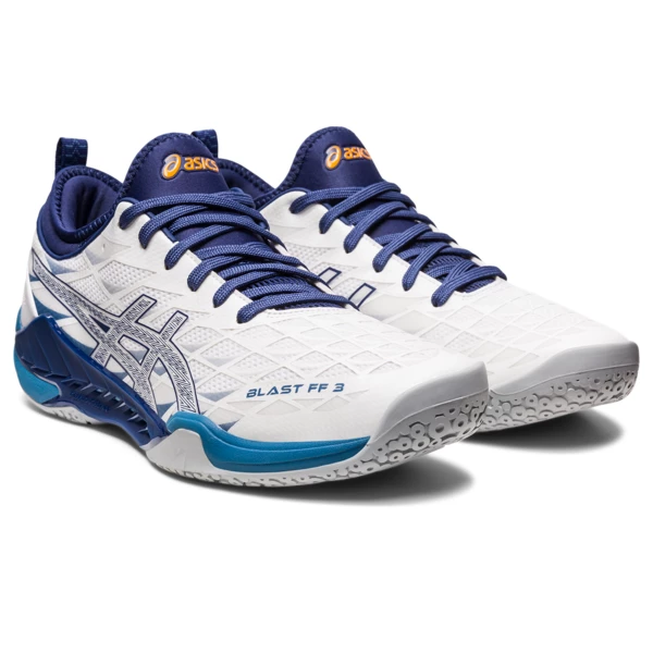 Deals π Discount β Asics Men's Blast FF 3 Indoor Court π π Shoes White Deep Ocean π π - Image 4