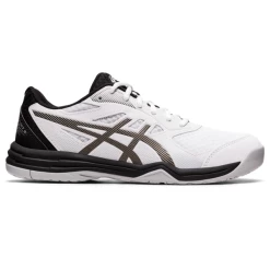 Brand new 🥰 Cheapest 🛒 Asics Men's Upcourt 5 Indoor Court 👞 👞 Shoe White Gunmetal ✨ ❤️