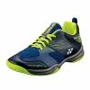 Budget 🛒 Coupon ✨ Yonex Men's SHB 37 Wide Indoor Court 👞 👞 Shoes Navy Yellow 🔔 🎁