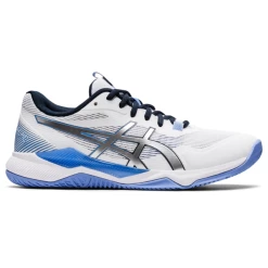 Promo 🧨 Deals ✔️ Asics Women's Gel Tactic Indoor 👟 👟 Shoes White Periwinkle Blue 😀 😉